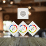 NFC Google Review White Stickers with Background