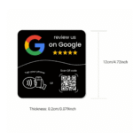 Modern Google Review Card – Colorful Logo, 5-Star Design, 12cm - Black